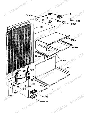 Взрыв-схема холодильника Zanussi Z624VKF - Схема узла Cooling system 017